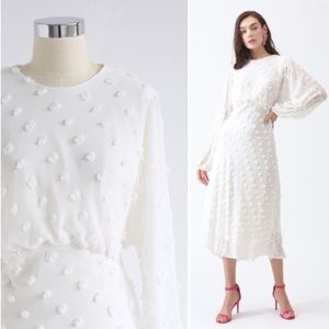 Chicwish Cotton Candy Sheer Midi Dress in White